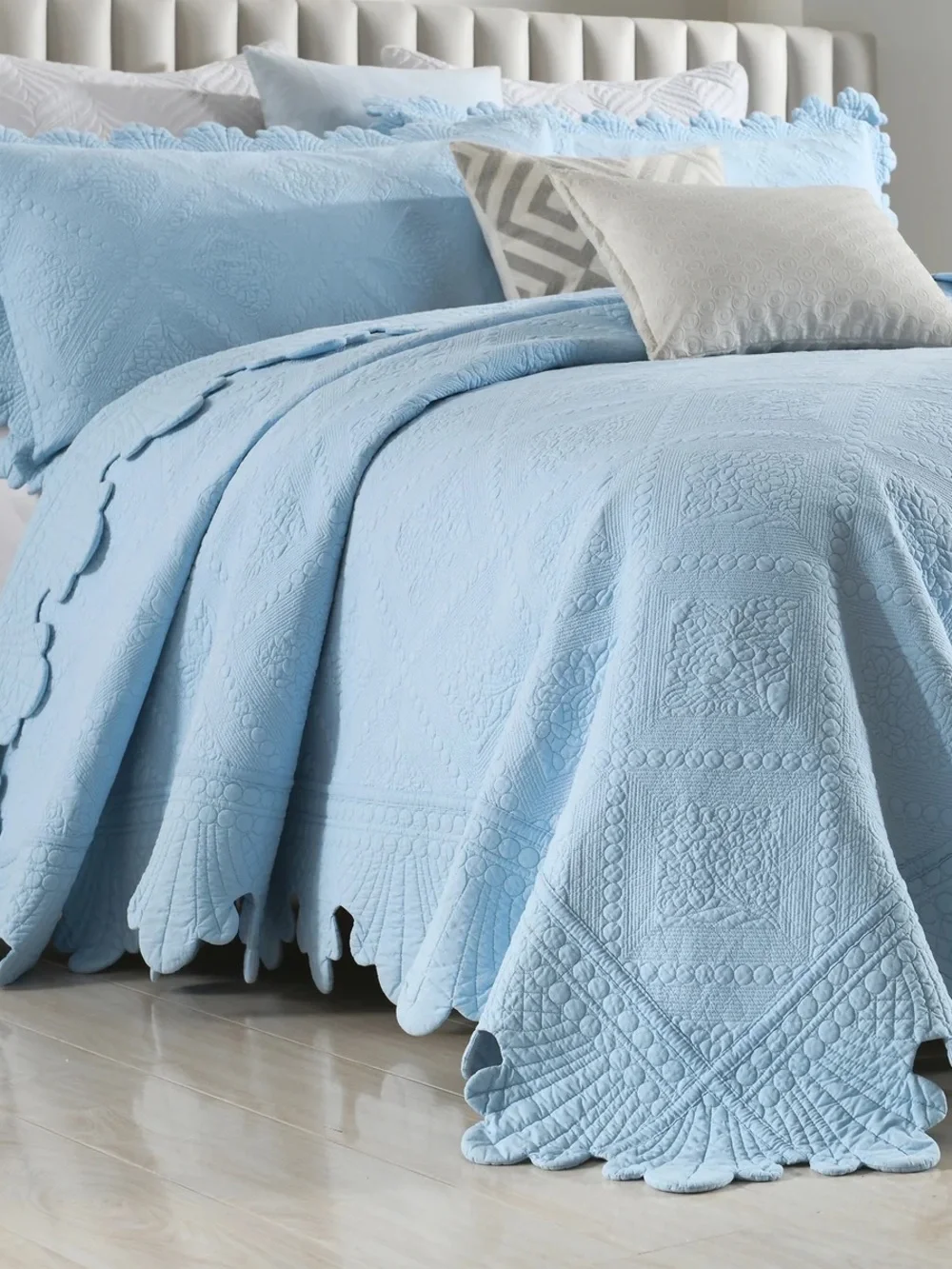3 PIECE 100% COTTON OVERSIZED LIGHTWEIGHT QUILT BEDSPREAD SET
